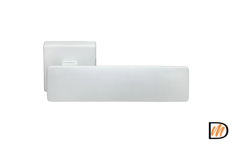 Ручка дверная SPACE S5 BIA раздельная на квадратной розетке, цвет белый, ЦАМ