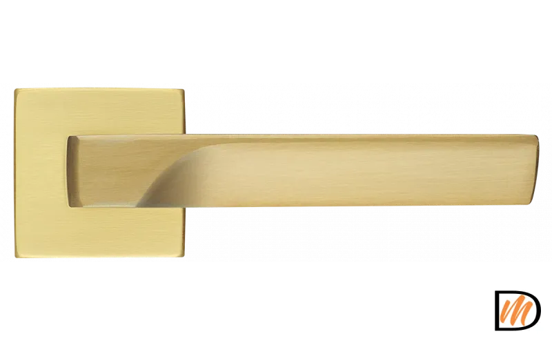Ручка дверная раздельная FIORD S5 OSA на квадратной розетке из латуни, цвет матовое золото
