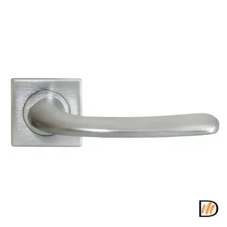 Ручка дверная SAND NC-7-S CSA раздельная на квадратном основании, цвет матовый хром, латунь