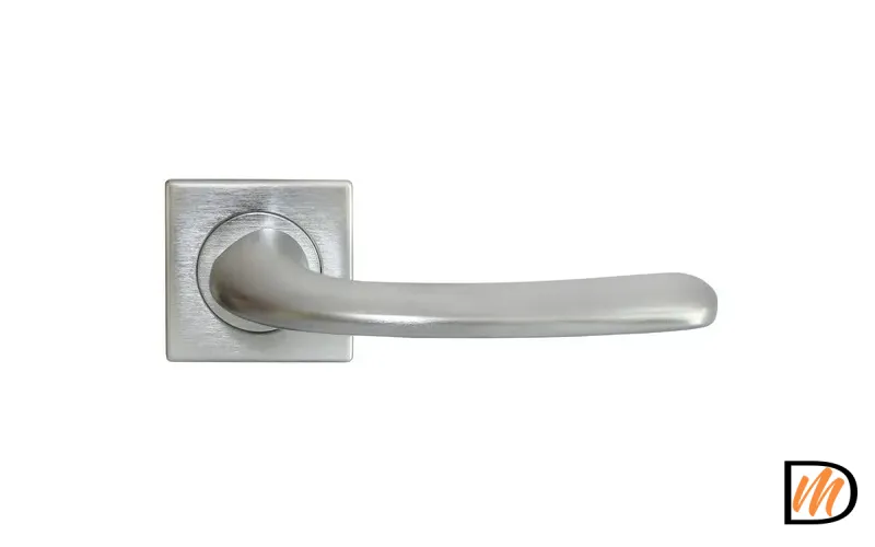 Ручка дверная SAND NC-7-S CSA раздельная на квадратном основании, цвет матовый хром, латунь