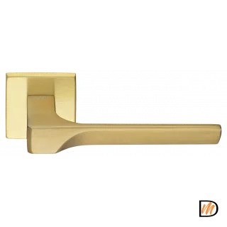 Ручка дверная раздельная FIORD S5 OSA на квадратной розетке из латуни, цвет матовое золото