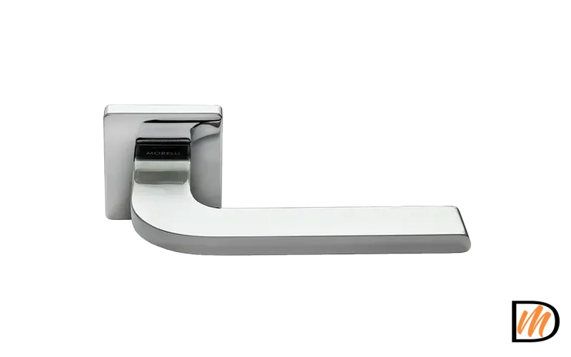 Ручка дверная SPUTNIK S5 CRO раздельная на квадратной розетке, цвет хром, ЦАМ