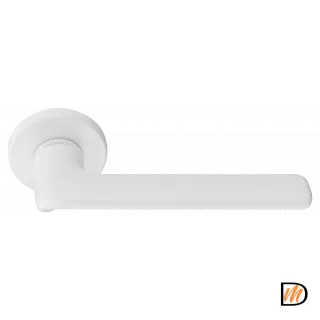 Ручка дверная TOMORROW R5 BIA раздельная на круглой розетке, цвет белый, ЦАМ