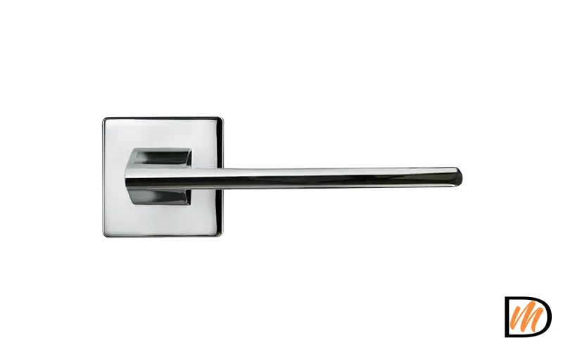 Ручка дверная SPUTNIK S5 CRO раздельная на квадратной розетке, цвет хром, ЦАМ