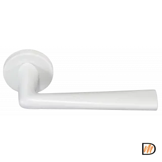 Ручка дверная THE FORCE BIA раздельная на круглом основании, цвет белый, ЦАМ