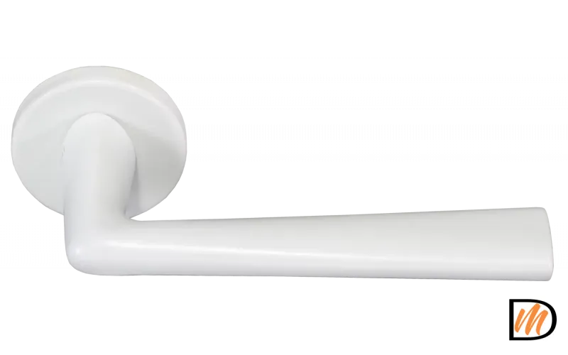 Ручка дверная THE FORCE BIA раздельная на круглом основании, цвет белый, ЦАМ