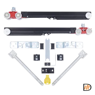 Комплект роликов ECO SLIDING SET 3 80kg NEW, двойной доводчик, дверь до 80кг