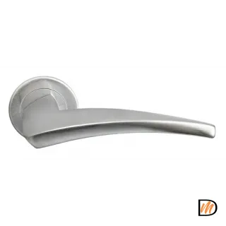 Ручка дверная WIND R1 CSA  раздельная на круглом основании, цвет матовый хром, латунь