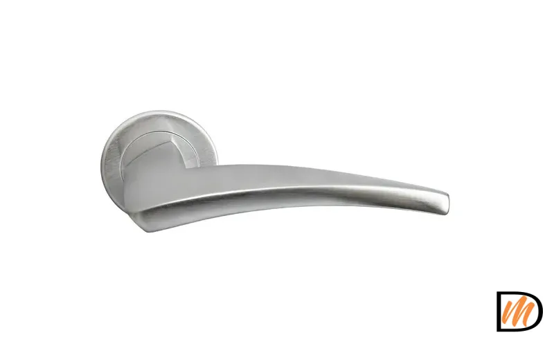 Ручка дверная WIND R1 CSA  раздельная на круглом основании, цвет матовый хром, латунь