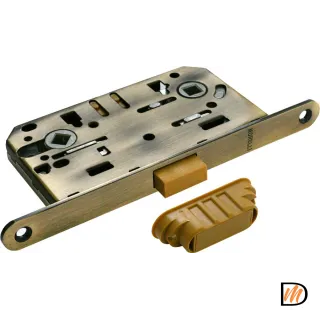 Замок межкомнатный TWICE M1885 AB магнитный, цвет античная бронза