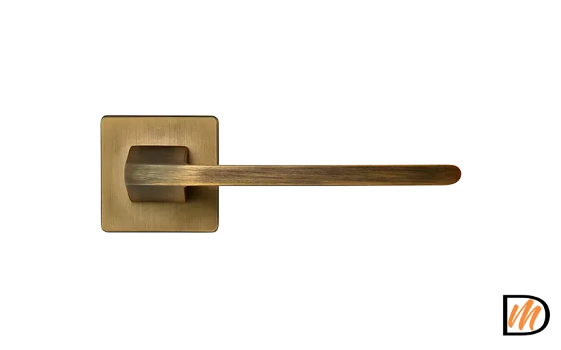 Ручка дверная SPUTNIK S5 CAFFE раздельная на квадратной розетке, цвет кофе, ЦАМ