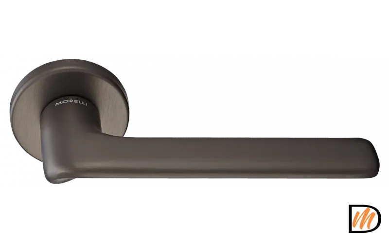 Ручка дверная TOMORROW R5 ANT раздельная на круглой розетке, цвет антрацит, ЦАМ