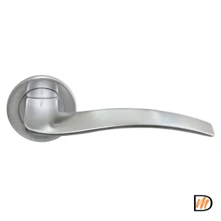 Ручка дверная WAVE NC-6 CSA раздельная на круглой розетке, цвет матовый хром, латунь