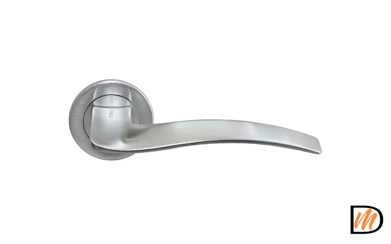 Ручка дверная WAVE NC-6 CSA раздельная на круглой розетке, цвет матовый хром, латунь