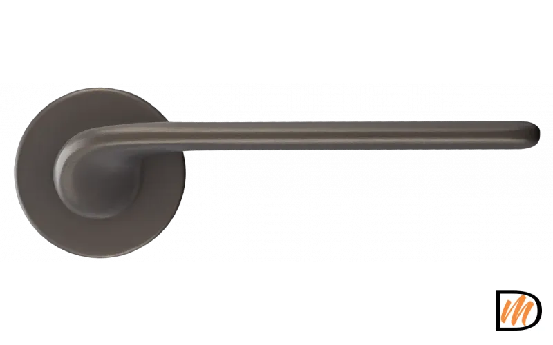 Ручка дверная TOMORROW R5 ANT раздельная на круглой розетке, цвет антрацит, ЦАМ