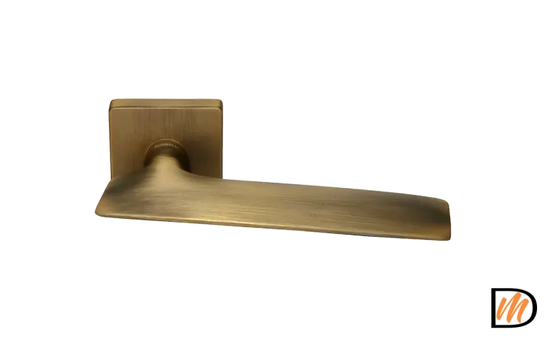 Ручка дверная GALACTIC S5 CAFFE раздельная на квадратном основании, цвет кофе, ЦАМ