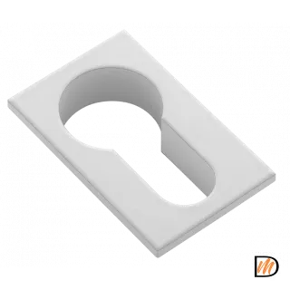 Накладка на замок LUX-KH-SM BIA квадратная под евроцилиндр, цвет белый