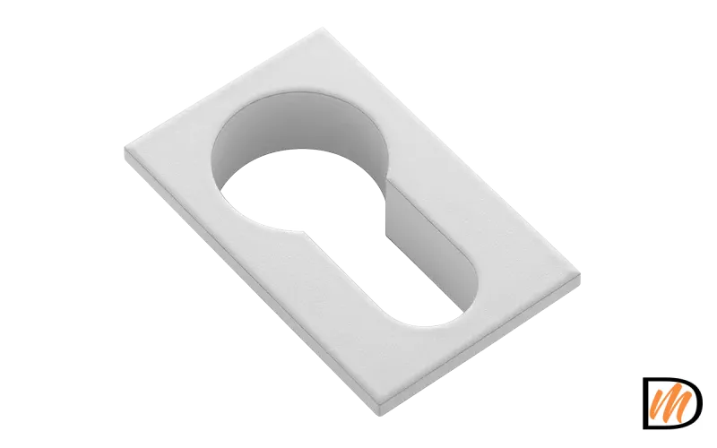 Накладка на замок LUX-KH-SM BIA квадратная под евроцилиндр, цвет белый