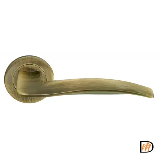 Ручка дверная WAVE NC-6 CAFFE раздельная на круглом основании из латуни, цвет кофе, латунь