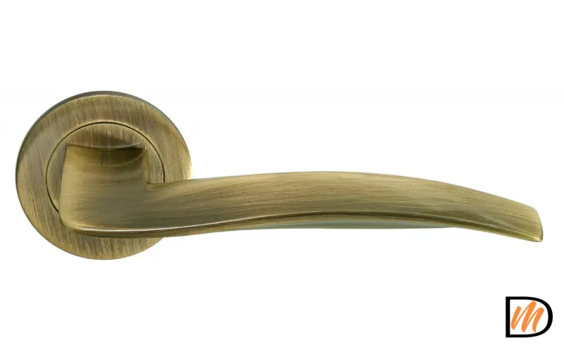 Ручка дверная WAVE NC-6 CAFFE раздельная на круглом основании из латуни, цвет кофе, латунь