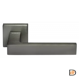 Ручка дверная HORIZONT-SQ ANT раздельная на квадратной розетке 7 мм, цвет антрацит, ЦАМ