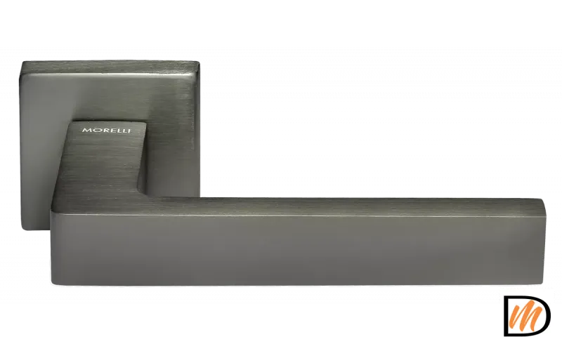 Ручка дверная HORIZONT-SQ ANT раздельная на квадратной розетке 7 мм, цвет антрацит, ЦАМ