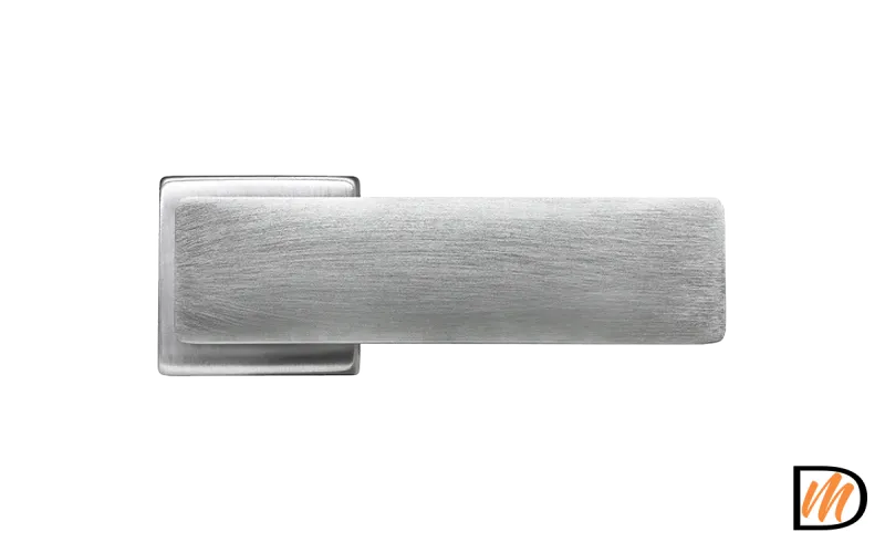 Ручка дверная SPACE-SQ CSA раздельная на квадратной розетке, цвет - мат. хром, ЦАМ