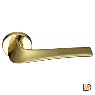 Ручка дверная COMETA R5 OTL раздельная на круглой розетке 7 мм, цвет золото, латунь
