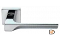 Ручка дверная FIORD S5 CRO раздельная на квадратной розетке, цвет хром, ЦАМ