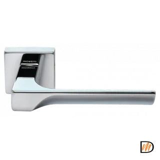 Ручка дверная FIORD S5 CRO раздельная на квадратной розетке, цвет хром, ЦАМ