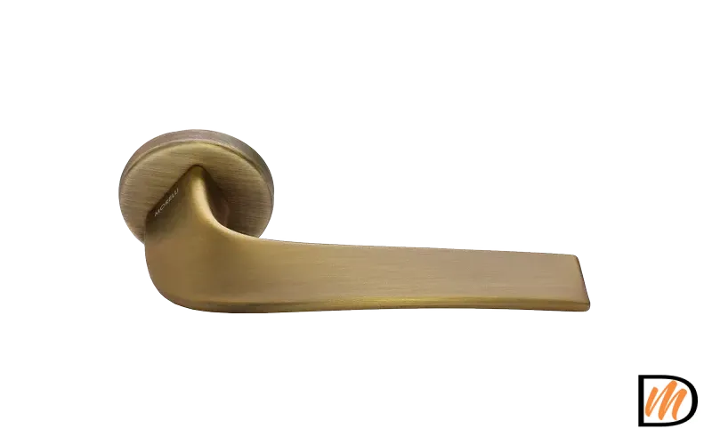 Ручка дверная COMETA R5 CAFFE раздельная на круглой розетке, цвет кофе, ЦАМ