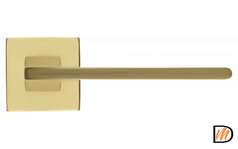 Ручка дверная SPUTNIK S5 OSA раздельная на квадратной розетке, цвет матовое золото, ЦАМ