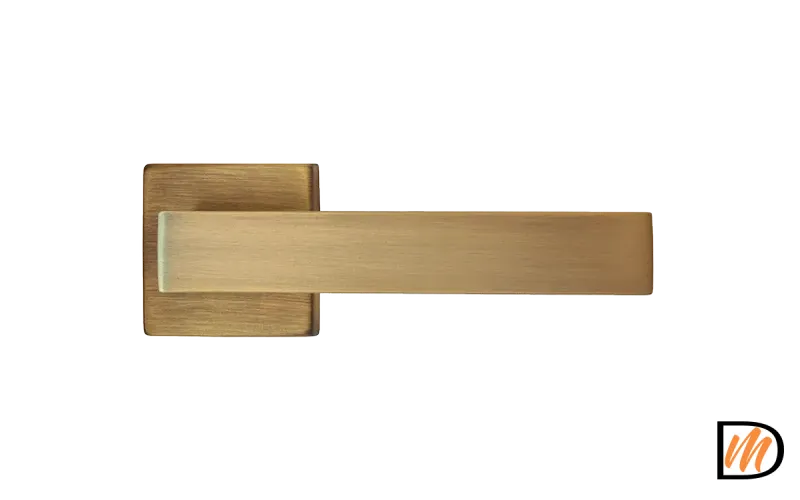 Ручка дверная HORIZONT-SQ CAFFE раздельная на квадратной розетке 7 мм, цвет кофе, ЦАМ