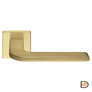 Ручка дверная SPUTNIK S5 OSA раздельная на квадратной розетке, цвет матовое золото, ЦАМ