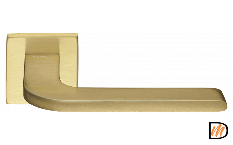 Ручка дверная SPUTNIK S5 OSA раздельная на квадратной розетке, цвет матовое золото, ЦАМ