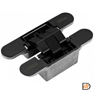 Петля скрытая HH-16 B врезная с 3D-регулировкой вес полотна до 40 кг, цвет черный