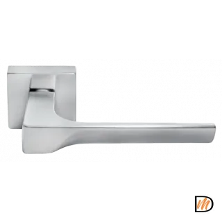 Ручка дверная FIORD S5 CSA раздельная на квадратной розетке 7 мм, цвет мат.хром, ЦАМ