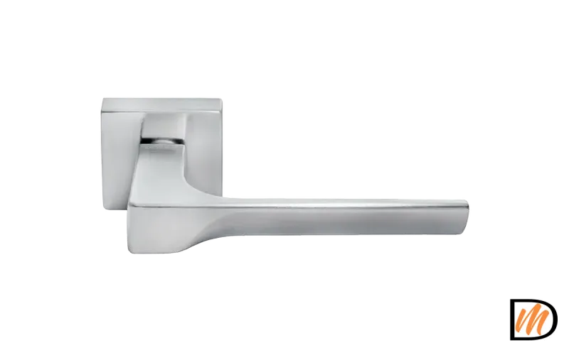 Ручка дверная FIORD S5 CSA раздельная на квадратной розетке 7 мм, цвет мат.хром, ЦАМ