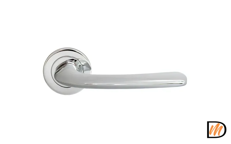 Ручка дверная SAND NC-7 CRO раздельная на круглой розетке, цвет хром, латунь