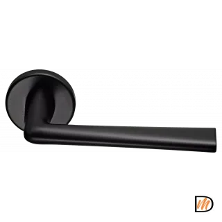 Ручка дверная THE FORCE R5 NERO раздельная на круглой розетке 7 мм, цвет черный, ЦАМ