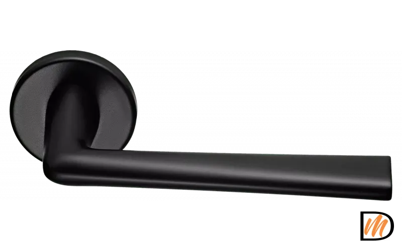 Ручка дверная THE FORCE R5 NERO раздельная на круглой розетке 7 мм, цвет черный, ЦАМ