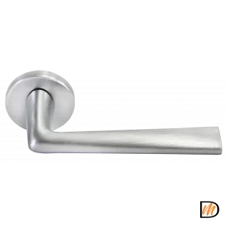 Ручка дверная THE FORCE CSA раздельная на круглой розетке, цвет мат.хром, ЦАМ