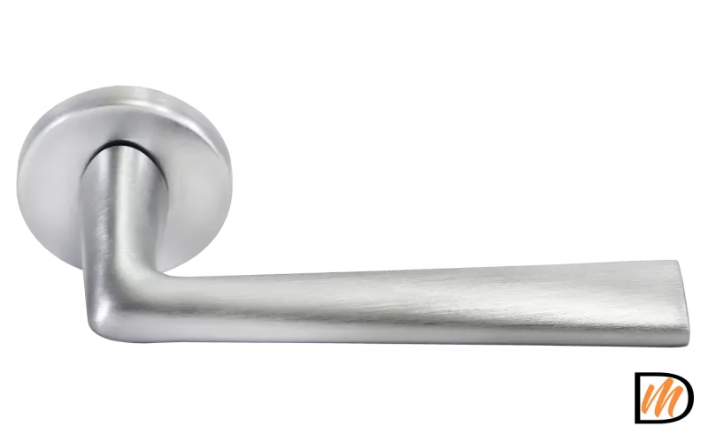 Ручка дверная THE FORCE CSA раздельная на круглой розетке, цвет мат.хром, ЦАМ