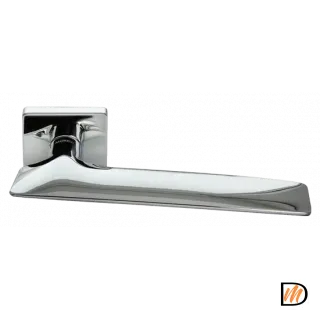 Ручка дверная GALACTIC-SQ CRO раздельная на квдратном основании, цвет хром, ЦАМ