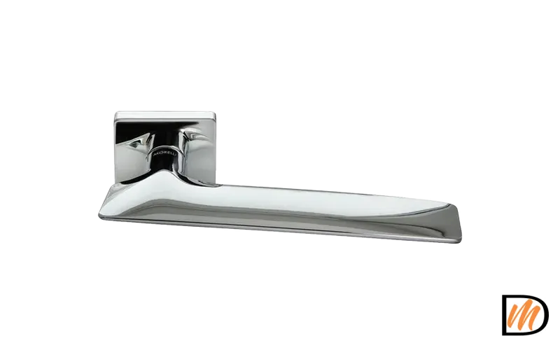 Ручка дверная GALACTIC-SQ CRO раздельная на квдратном основании, цвет хром, ЦАМ