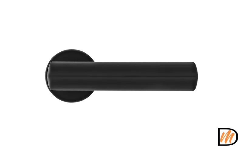 Ручка дверная PANATHENAIC R5 NERO раздельная на круглой розетке, цвет черный, ЦАМ