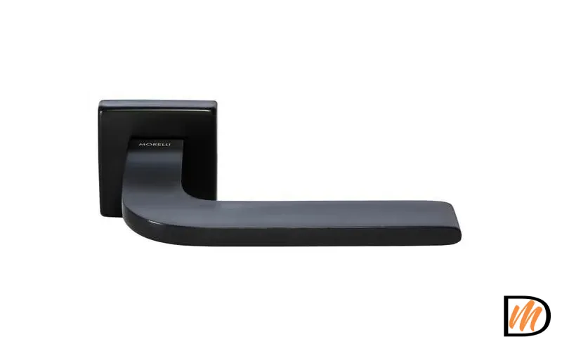 Ручка дверная SPUTNIK S5 NERO раздельная на квадратной розетке 7 мм, цвет черный, ЦАМ