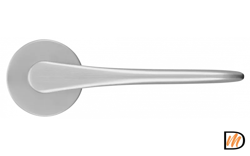 Ручка дверная AULA R5 CSA раздельная на круглом основании 7мм, цвет матовый хром, ЦАМ