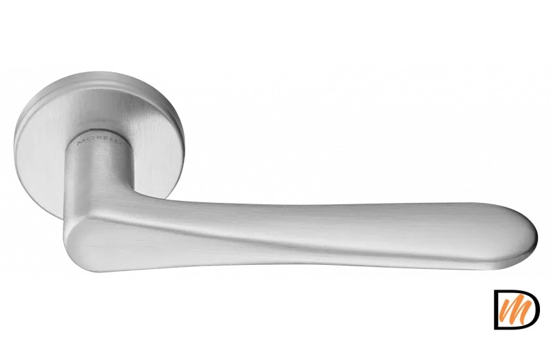 Ручка дверная AULA R5 CSA раздельная на круглом основании 7мм, цвет матовый хром, ЦАМ