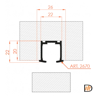 Направляющий профиль TRACK 2670/100, 100см, до 30 кг